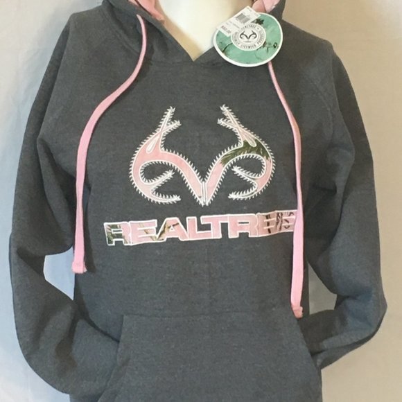 Realtree Xtra Gray Pink Camo Pullover Hoodie - Picture 2 of 8